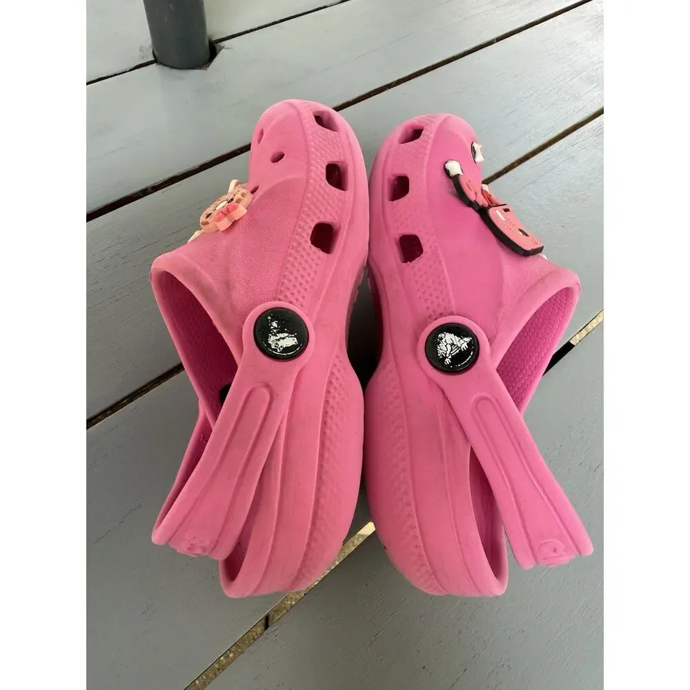 Crocs Classic Clog Kids Pink Shoes Size C10 Lightweight Comfort Slip On Sandals